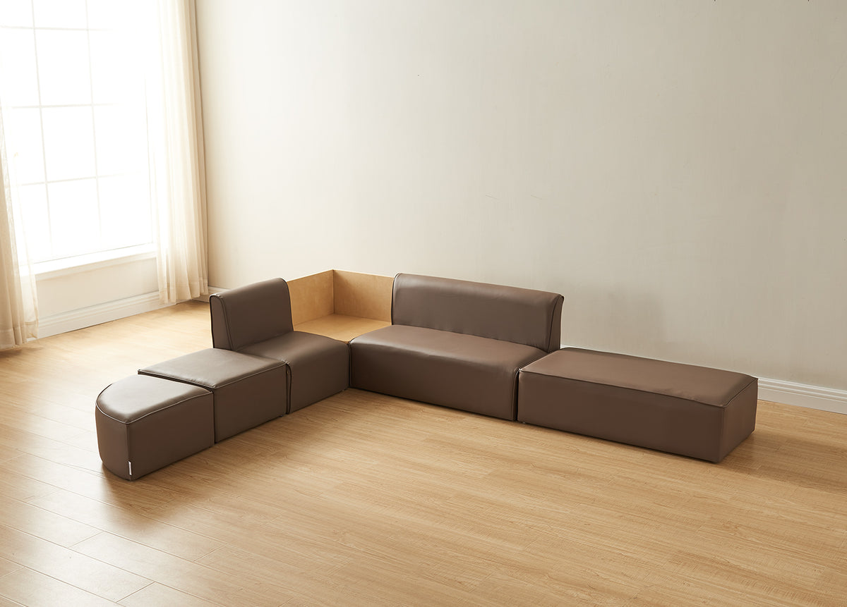 Masterkidz 組合式兒童沙發（奶茶色）Modular Kids' Sofa System (Neutral Tan)