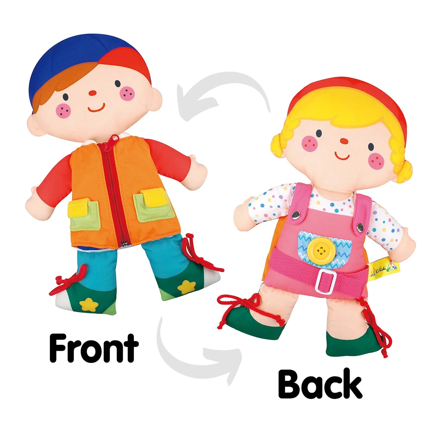 K's Kids  2 in 1 雙面自理訓練娃娃 Wayne & Julia Dress Up Doll