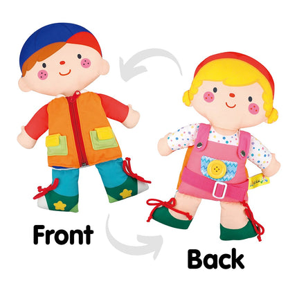 K's Kids 2 in 1 雙面自理訓練娃娃 Wayne & Julia Dress Up Doll
